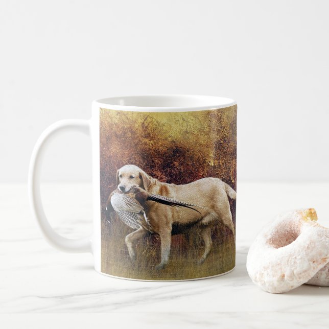 Mug Chasse faisan, Tapisserie d'automne Impression mét (Avec donut)