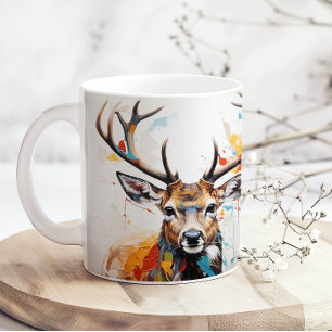 Mug Chasseur de cerf au buck à l'aquarelle
