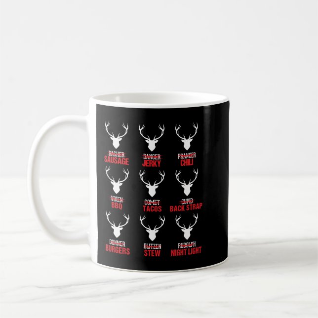Mug Chasseur de rennes de Noël amusant Chasse de viand (Gauche)