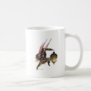 Mug Chasseur féminin avec l'épée et le bouclier,