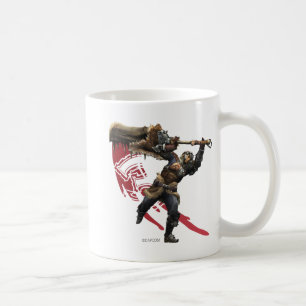 Mug Chasseur masculin avec la grande armure d'épée et