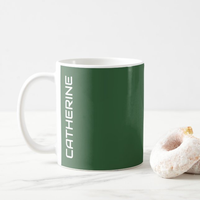 Mug Chasseur vert couleur solide personnalisée (Avec donut)