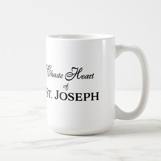 Mug Chaste Heart of St. Joseph : Version en verre tend (Droite)