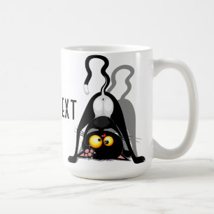 Mug Chat à l'envers Personnage de dessin animé drôle