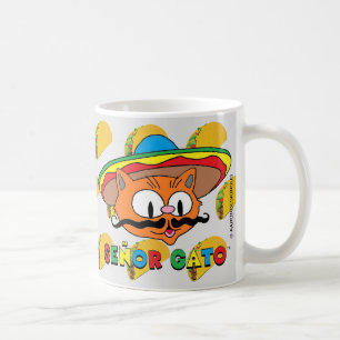 Mug Chat à Moustache de Dessin Animé Señor Gato avec T