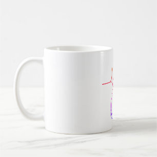 Mug Chat au rythme cardiaque, Illustration féline uniq