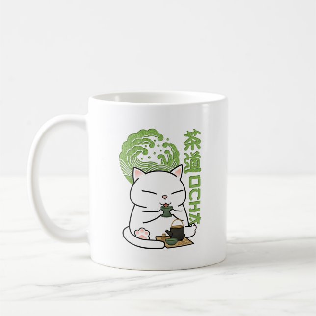 Mug Chat au thé vert Matcha (Gauche)
