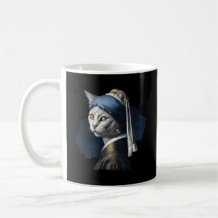 Mug Chat Avec Boucles De Perle - Peinture Vermeer-