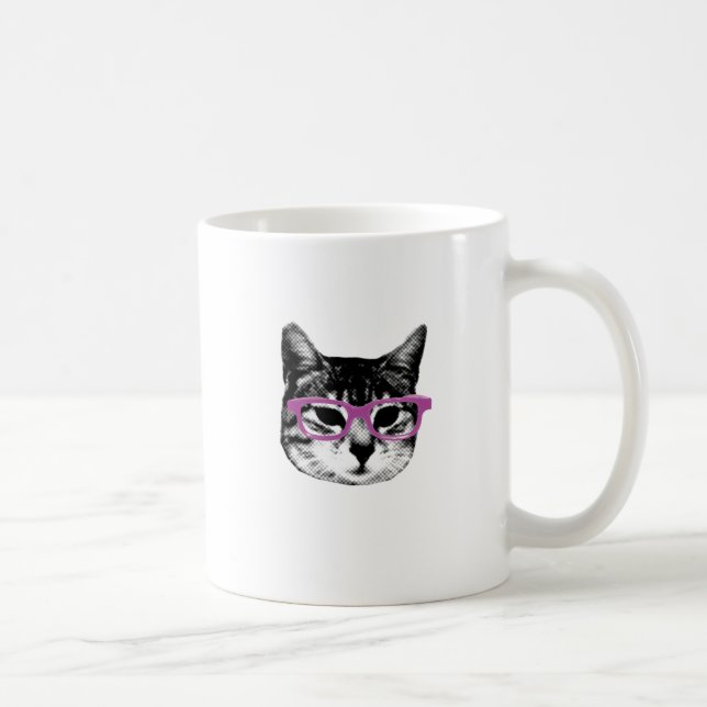 Mug Chat avec des verres (Droite)