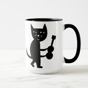 Mug Chat avec une guitare