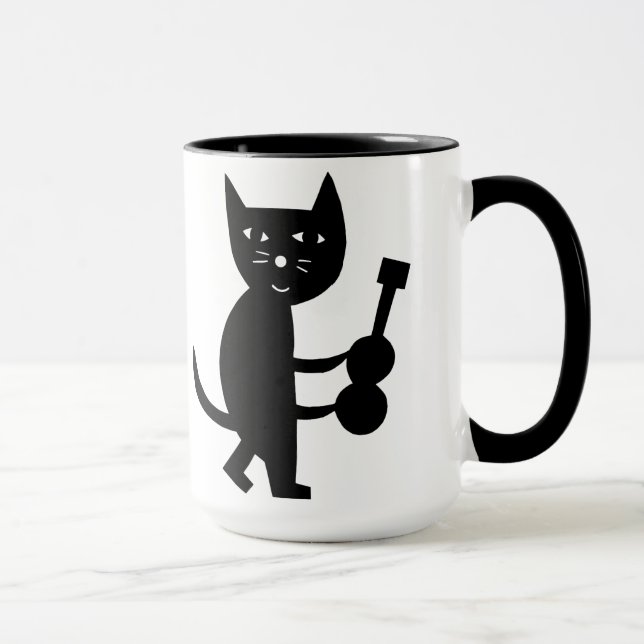 Mug Chat avec une guitare (Droite)