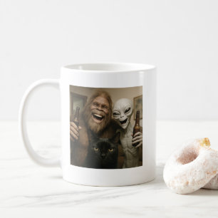 Mug Chat Bigfoot Alien Selfie Meilleure Amie Photo Drô