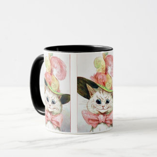 Mug Chat blanc dans une peinture Casquette fantaisie d