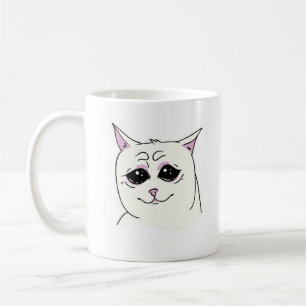MUG CHAT BLANC SIGMA SAD FACE ANIMAL