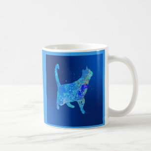 Mug Chat Bleu Rentrant à la Maison
