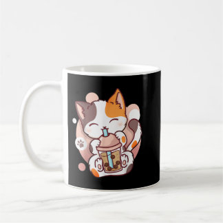 Mug Chat Boba Tea Buble Tea Anime Kawaii Neko