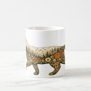Mug Chat Boho — Nom personnalisé Fleur Chat & Cadeau d