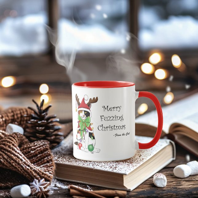 Mug Chat Calico de Noël amusant (Créateur téléchargé)