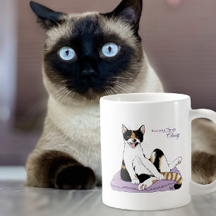 Mug Chat calicot fantaisiste violet chic et impertinen