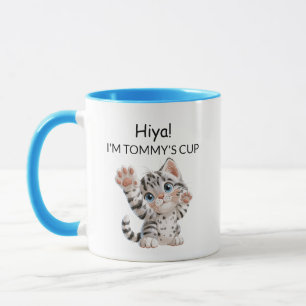 Mug Chat Chaton Tigré Mignon qui Agite la Main P