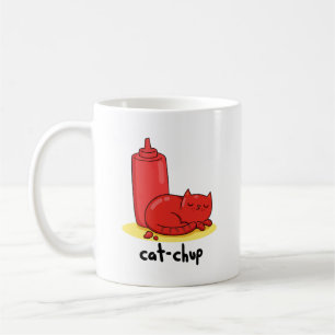 Mug Chat-chup Funny Red Ketchup Pun de chat