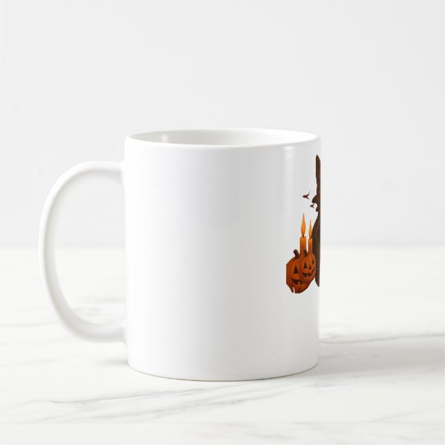 Mug Chat Citrouille Creeper Halloween cadeau T-Shi sur (Gauche)