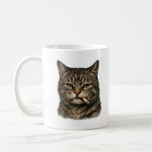 Mug Chat Cool avec Cigarette" Style Vintage Chat Tigre