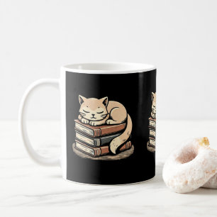 Mug Chat Cosy Sur Livres Lover Propriétaires et Amoure