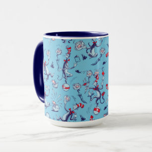 Mug Chat Dans Le Casquette   Motif bleu
