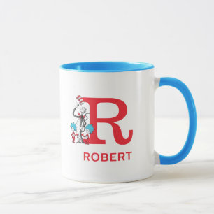 Mug Chat dans le Chapeau, Nom et monogramme Chose Un R
