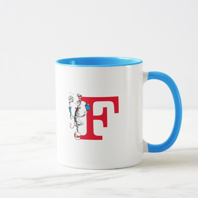 Mug Chat dans l'exploit d'équilibrage de monogramme F (Droite)