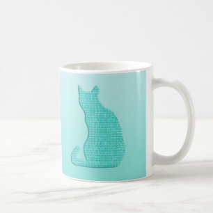 Mug Chat d'arabesque - nuances de turquoise