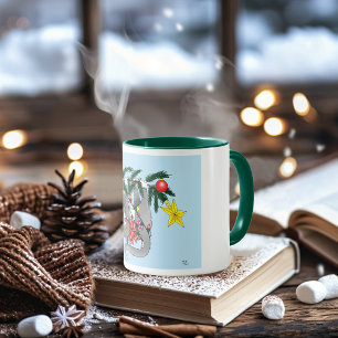 Mug Chat d'arbre de Noël à pendre drôle