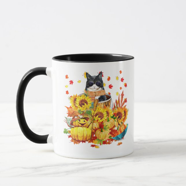 Mug Chat d'automne cool (Gauche)