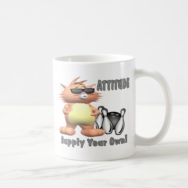 Mug Chat de bowling : Attitude (Droite)