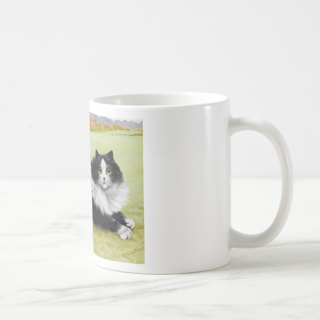 Mug Chat de chat de Louis Wain, noir et blanc (Droite)