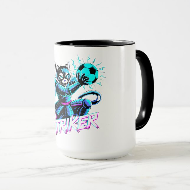 Mug Chat de frappe samouraï cyberpunk pour joueurs et  (Devant droit)
