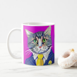 Mug Chat de gentillesse en costume et en Cravate