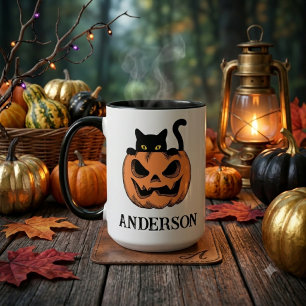 Mug Chat de Halloween Vintage Personnalisé