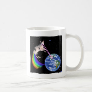 Mug Chat de l'espace d'arc-en-ciel de laser