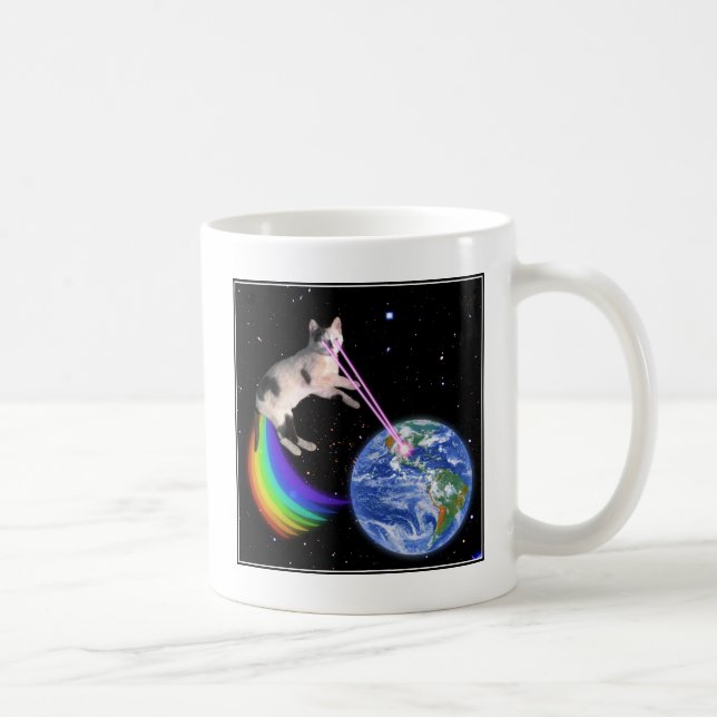 Mug Chat de l'espace d'arc-en-ciel de laser (Droite)