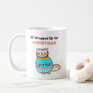 Mug Chat de Noël fantaisiste Joie des Fêtes
