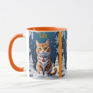 Mug Chat de Noël personnalisé Lilu Ginger Winter