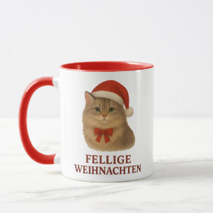 Mug Chat de Noël sibérien à fourrure