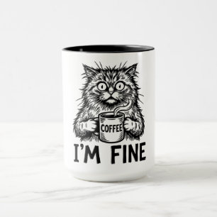Mug Chat dépenaillé drôle