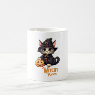 Mug Chat d'Halloween aux pattes de sorcière