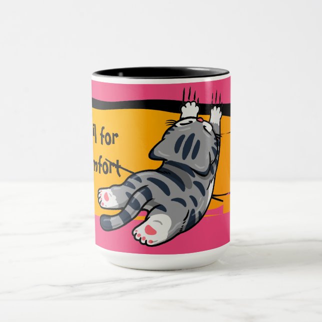 Mug Chat Drôle, Chat Gras, Script Drôle, Moderne Tenda (Centre)