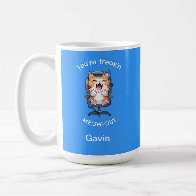 Mug Chat Drôle Fous à Meow (Gauche)