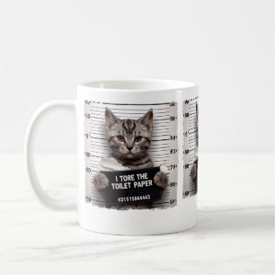 Mug Chat drôle Mugshot Mischievous Kitty Humour Chat