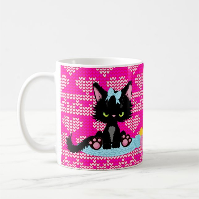 Mug Chat Drôle Pour Les Knitters Chaotiques (Gauche)